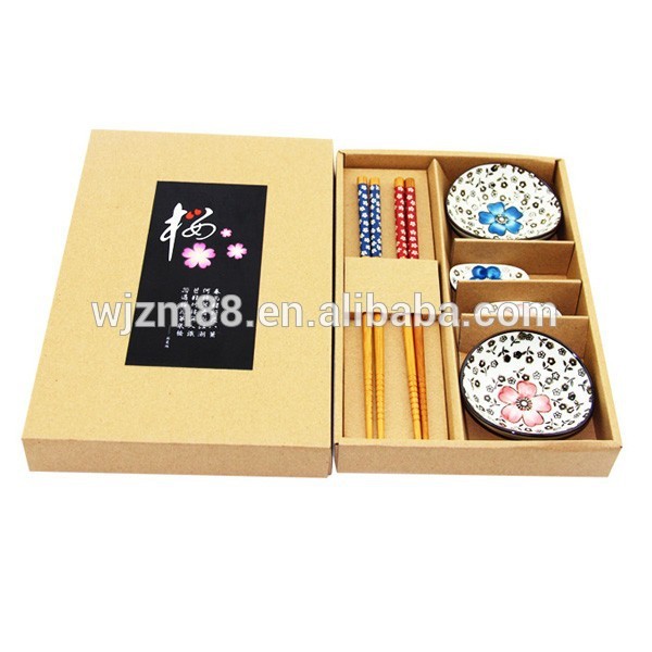 sushi gift serving set, sauce plate & chopstick with rest set wholesale